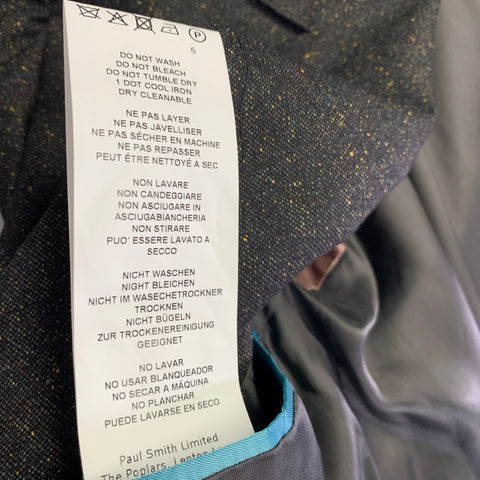 PAUL SMITH Size 40 Black Gold Heather Wool Notch Lapel Suit