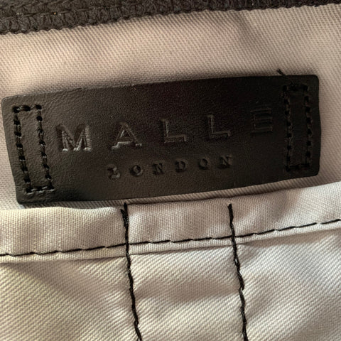 MALLE LONDON Sac à main en toile noire avec garniture en cuir