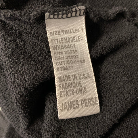 JAMES PERSE Size 1 Black Cotton Crew Neck Knee Length Dress