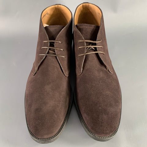 BALLY Size 9.5 Robik Brown Suede Leather Chukka Lace-Up Boots