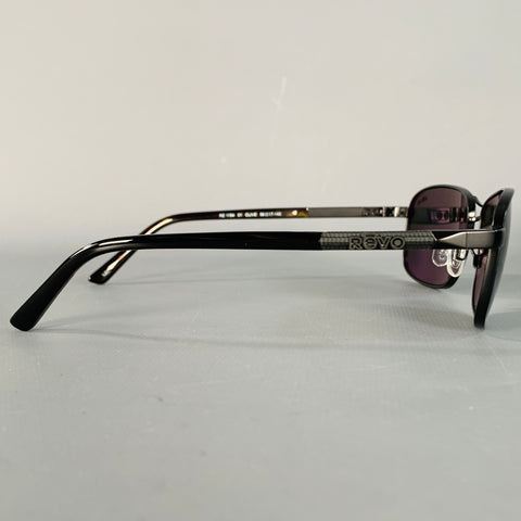REVO Clive Black Acetate Metal Navigator Polarized Sunglasses