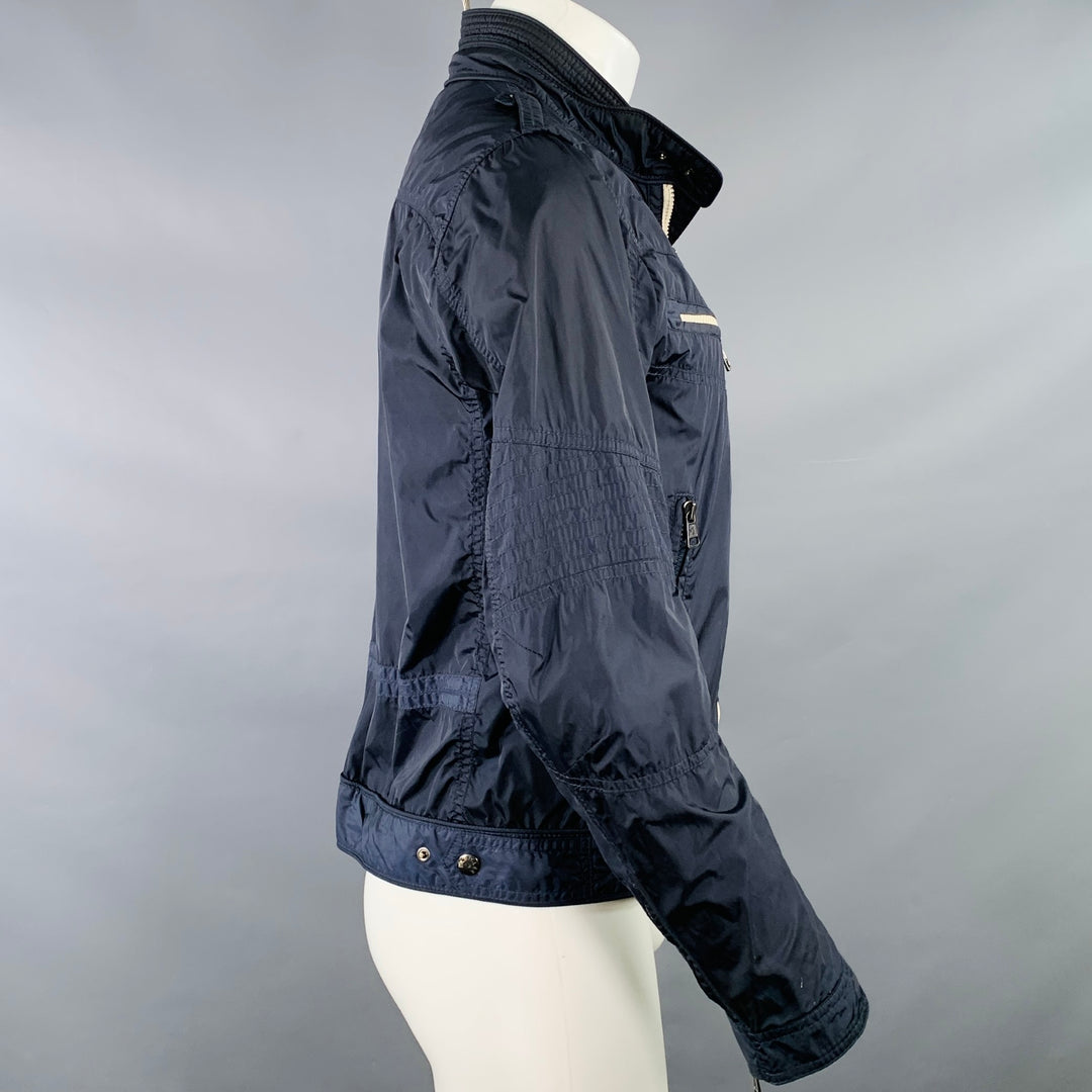 MONCLER Size S Navy Polyamide Blend Zip Up Jacket