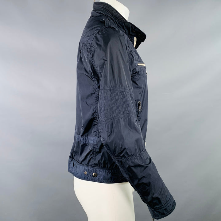 MONCLER Size S Navy Polyamide Blend Zip Up Jacket