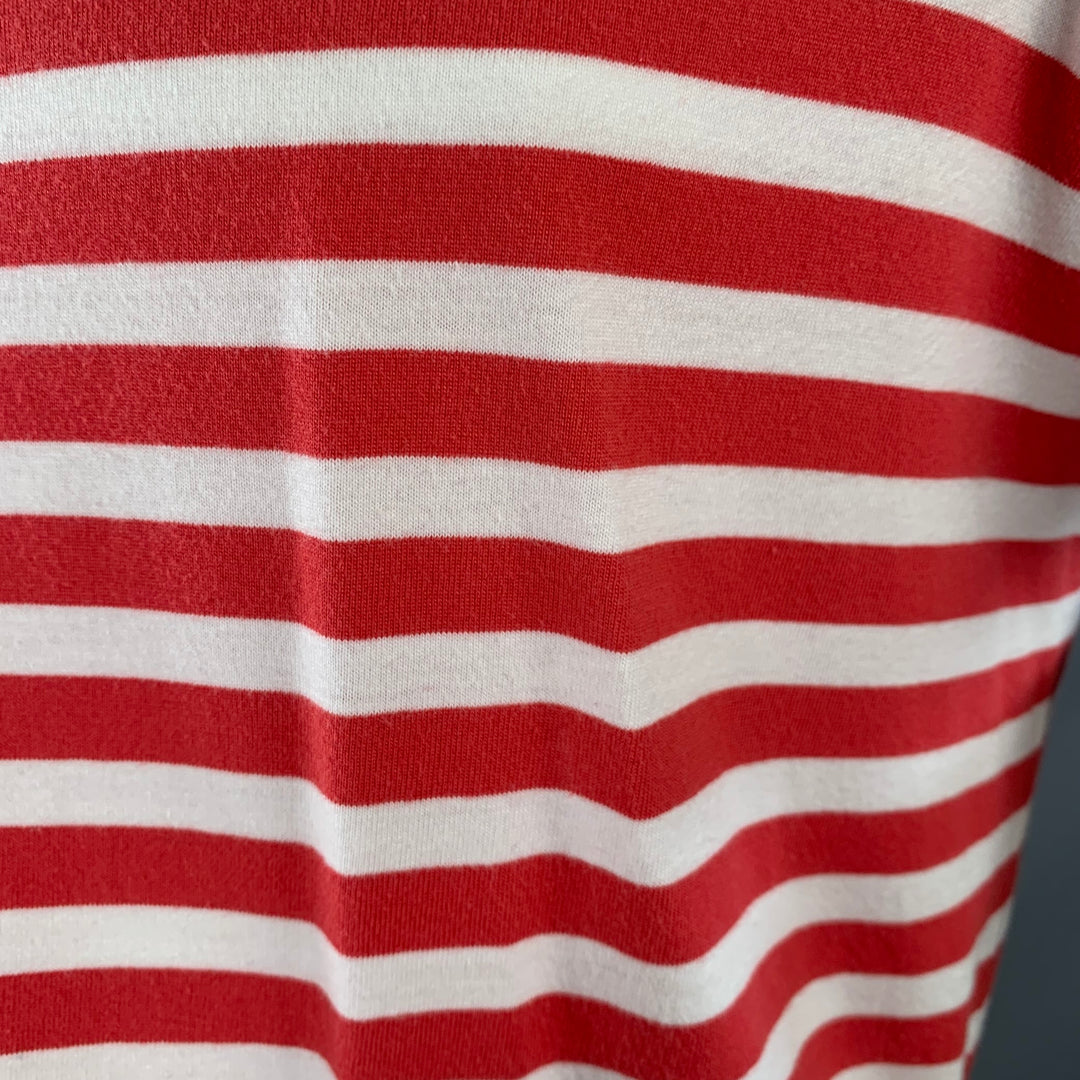 POLO by RALPH LAUREN Size L Red White Stripe Classic Fit Short Sleeve T-shirt