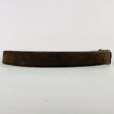 ANDERSON'S Size 34 Brown Silver Calf Suede Belt