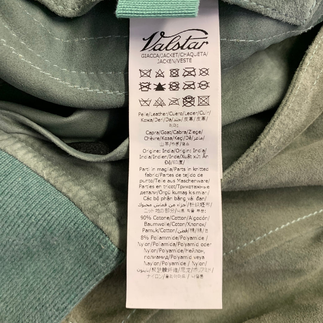 VALSTAR Size S Valstarino Sage Green Goat Suede Blouson Jacket
