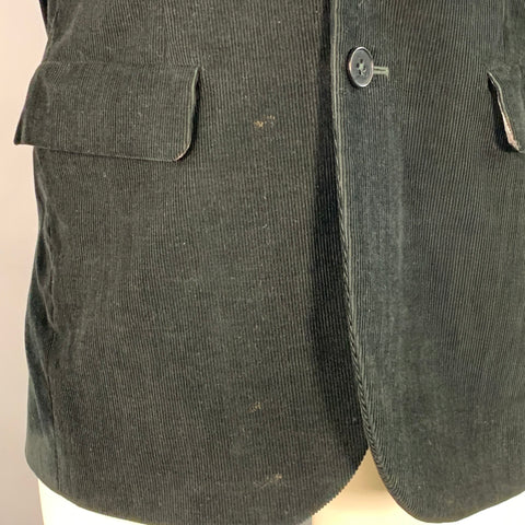PS by PAUL SMITH Size 38 Black Corduroy Cotton Notch Lapel Sport Coat