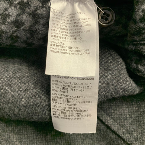 ELEVENTY Size 36 Grey Black Glenplaid Wool Blend Coat