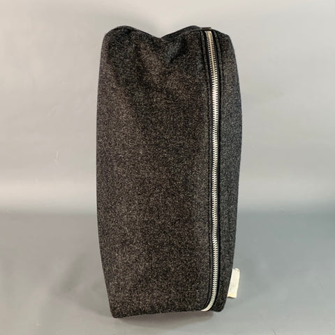 BRUNELLO CUCINELLI One Size Grey Wool Flannel Shoe Organizer Zip Up Travel Bag