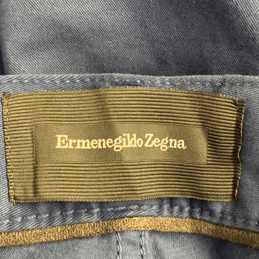 ERMENEGILDO ZEGNA Size 30 Navy Cotton Blend Jean Cut Casual Pants