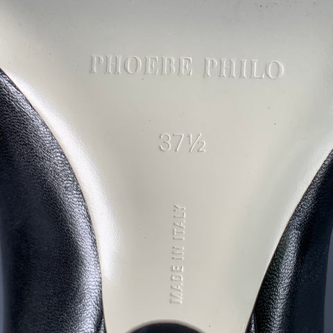 PHOEBE PHILO Size 7.5 Black Leather Ankle Strap Mary Jane Pumps