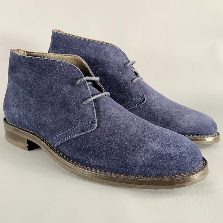 BELSTAFF Size 12 Navy Suede Leather Lace-Up Boots