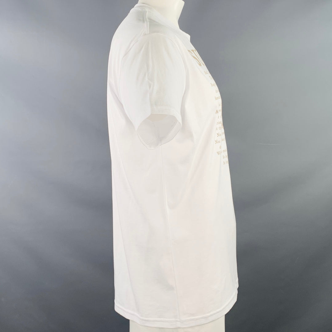 VIVIENNE WESTWOOD Size XL Summer Classic White Beige Logo Cotton Blend Crew Neck T-shirt