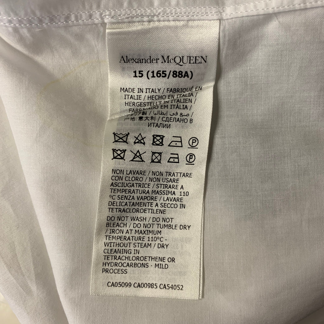 ALEXANDER MCQUEEN Size M White Cotton Tuxedo Frech Cuff Long Sleeve Shirt