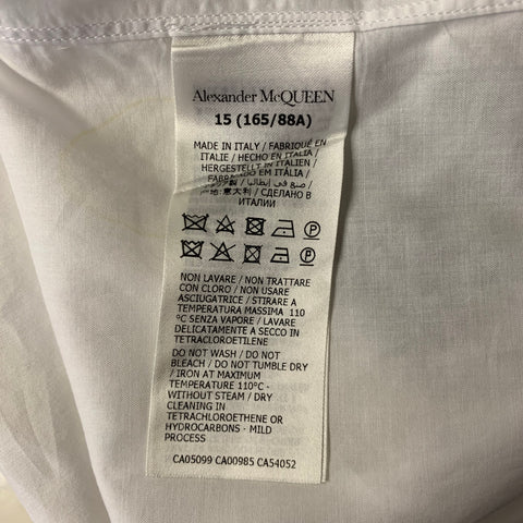 ALEXANDER MCQUEEN Size M White Cotton Tuxedo Frech Cuff Long Sleeve Shirt