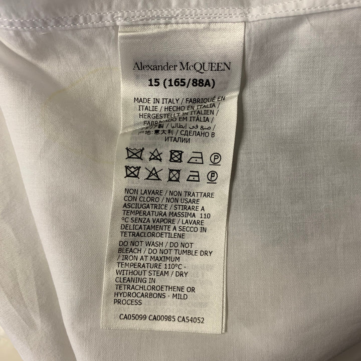 ALEXANDER MCQUEEN Size M White Cotton Tuxedo Frech Cuff Long Sleeve Shirt