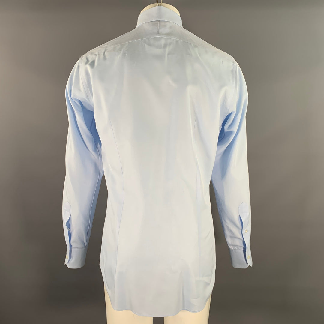 HAMILTON Size S Blue Light Blue Cotton Spread Collar Long Sleeve Shirt