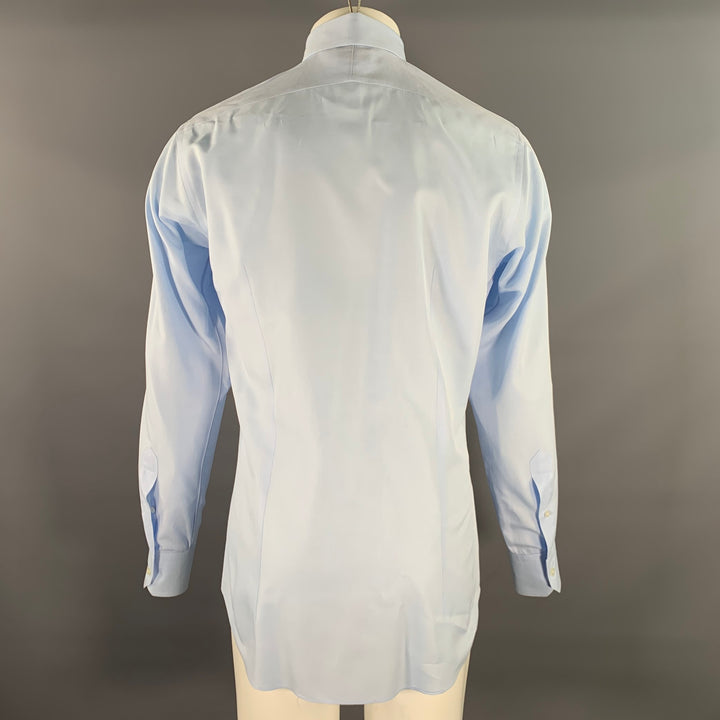 HAMILTON Size S Blue Light Blue Cotton Spread Collar Long Sleeve Shirt