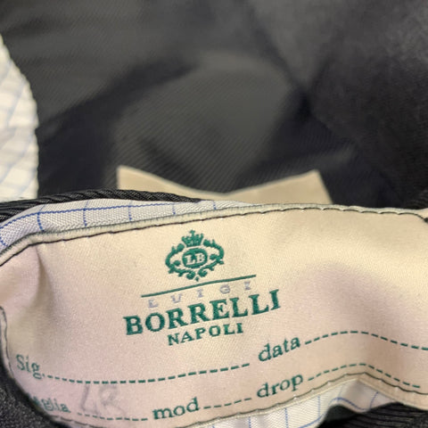 BORRELLI Size 42 Regular Charcoal Wool Notch Lapel Suit