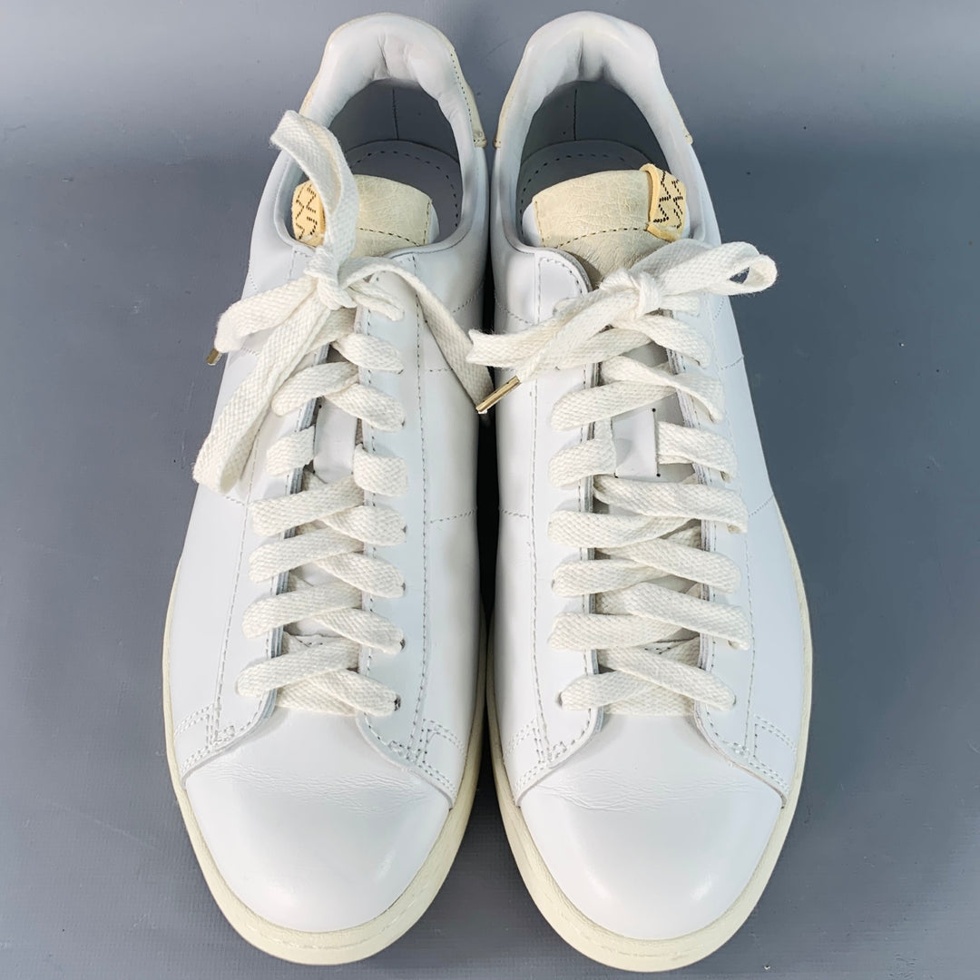VISVIM Size 9.5 Corda-Folk White Leather Low Top Lace-Up Sneakers