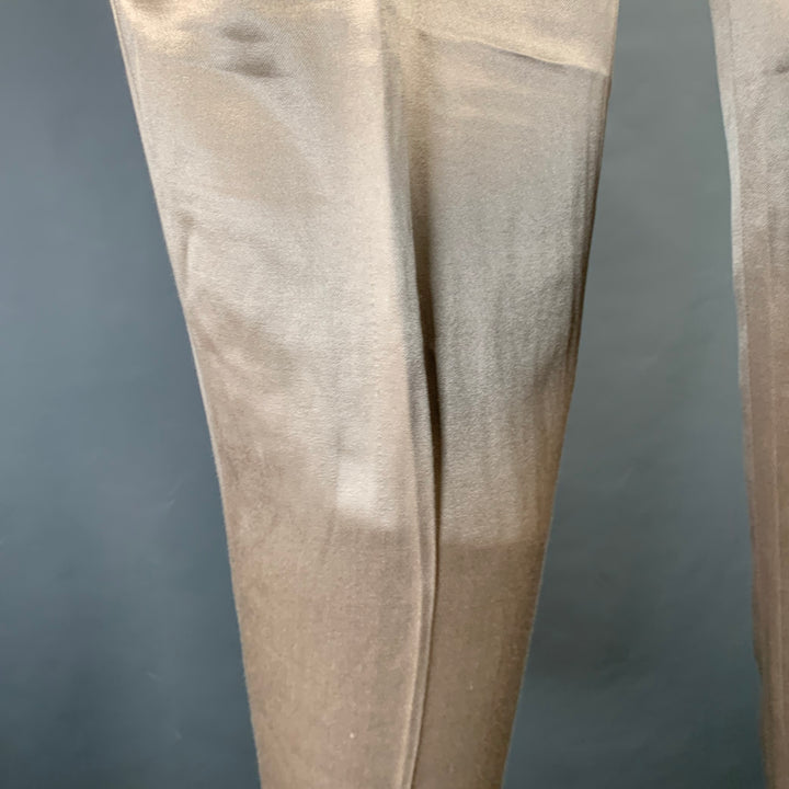 HAIDER ACKERMANN Size 32 Champagne Viscose Silk Satin Zip Fly Casual Pants