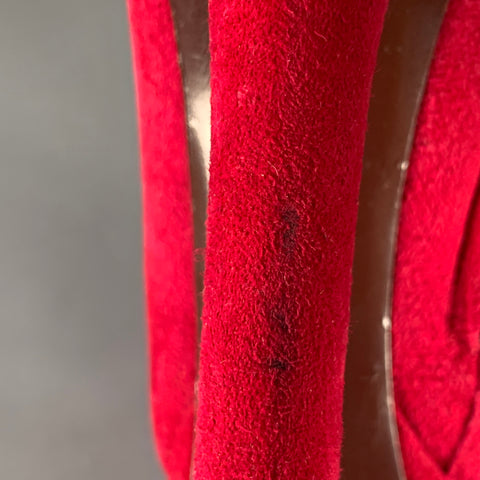 ALEXANDER MCQUEEN Size 8 Red Suede Platform Ankle Boots