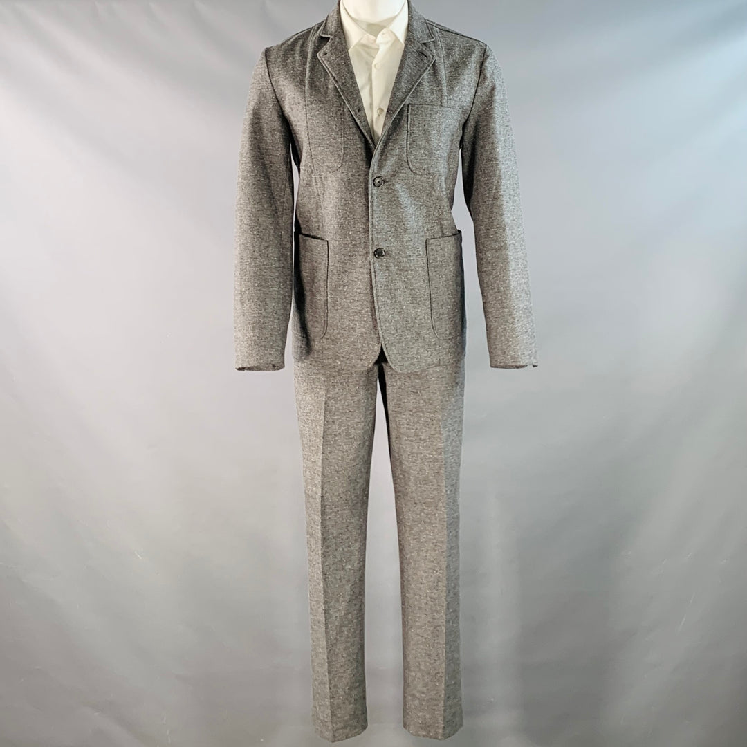 BILLY REID Size M Heather Grey Cotton Blend Notch Lapel Suit
