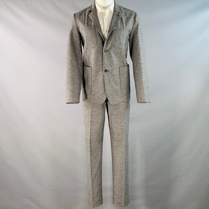 BILLY REID Size M Heather Grey Cotton Blend Notch Lapel Suit