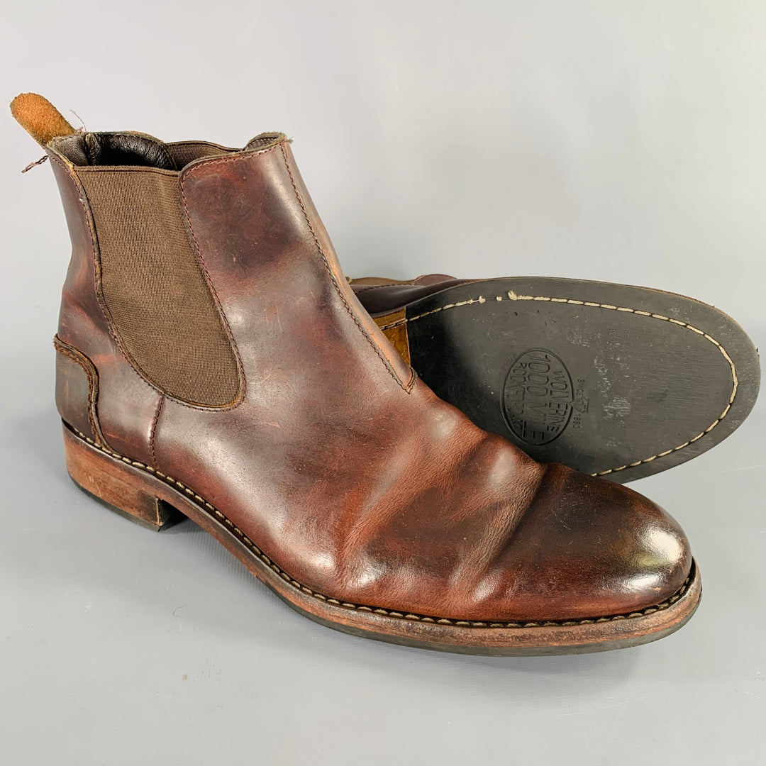 white christmas dresses WOLVERINE Size 10.5 Brown Leather Chelsea Boots – Sui Generis Designer  Consignment