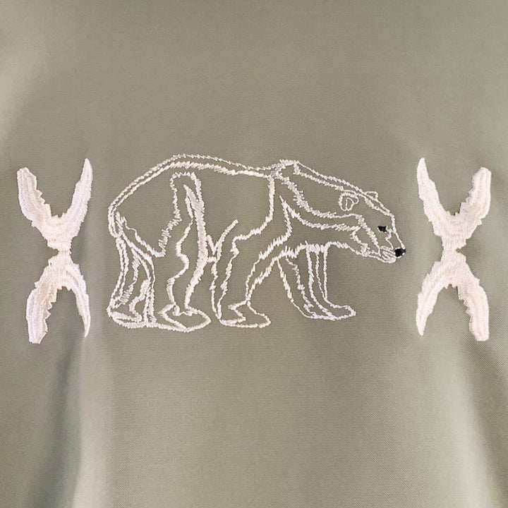 BOGNER Size M Cream Olive Polyester Blend Embroidered Hooded Jacket