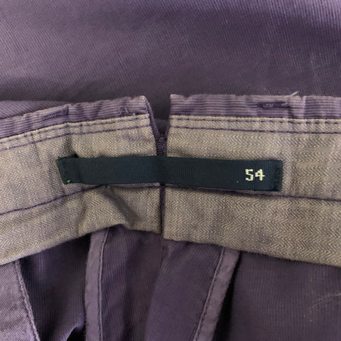 INCOTEX Size 38 Purple Linen Blend Straight Casual Pants
