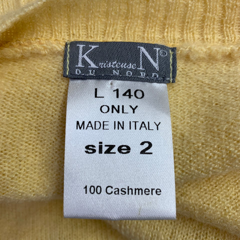 KRISTENSEN DU NORD Taille 2 Jaune Cachemire Maille Cropped Décontracté Top