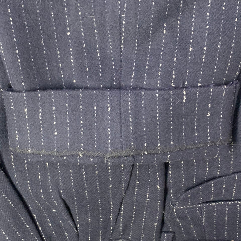 ISSEY MIYAKE Vintage Size L Navy Pinstripe Wool Blend Notch Lapel Suit