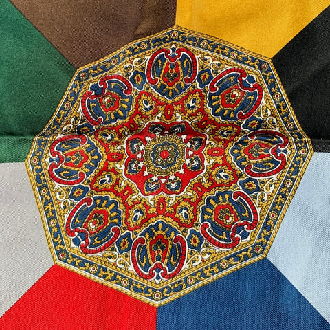 SUPERBA Multi Color Color Block Silk Pocket Square