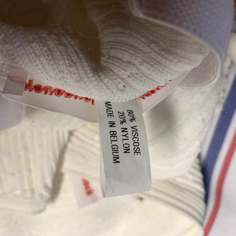 WALTER VAN BEIRENDONCK Size One Size White Textured Viscose Nylon Hats