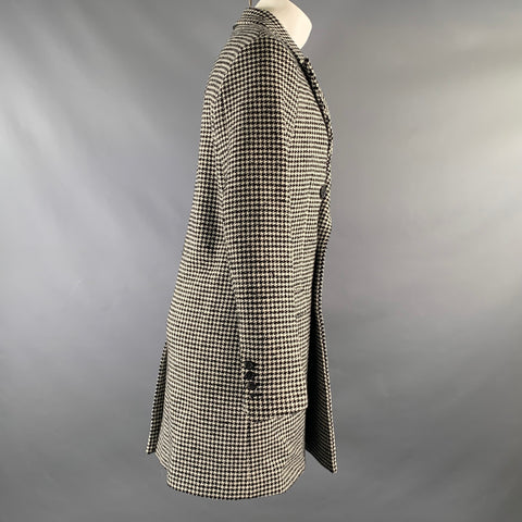 AMI by ALEXANDRE MATTIUSSI Size 38 Black White Houndstooth Wool Coat