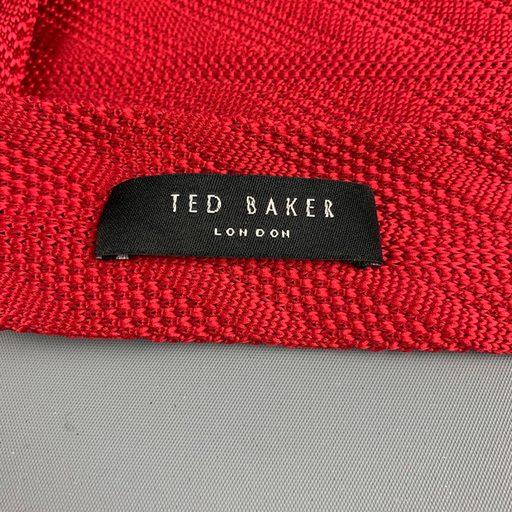 TED BAKER Red Knitted Polyester Tie