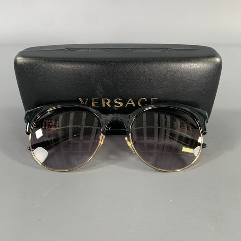 VERSACE Black Gold VE4471B Greca Sunglasses