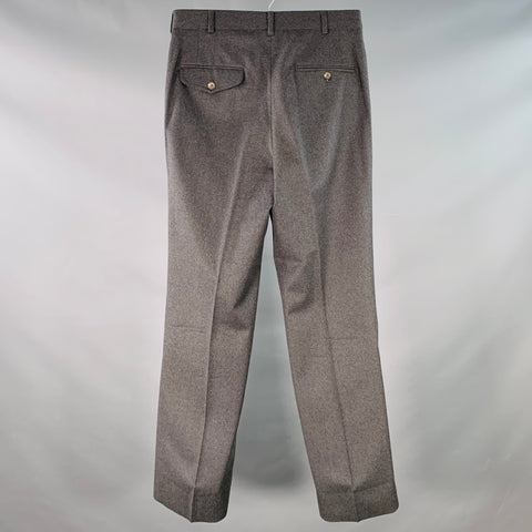 POLO by RALPH LAUREN Size 28 Grey Heather Flannel Pleated Dress Pants