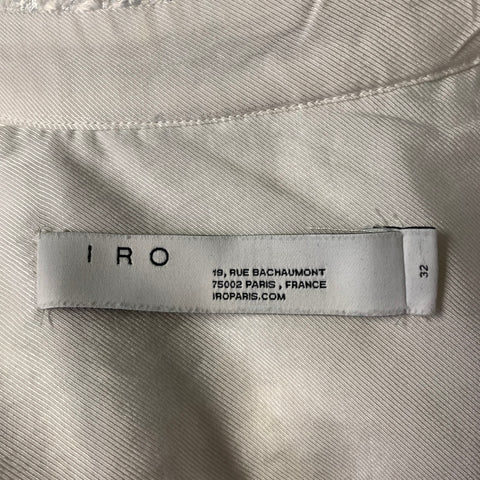 IRO Size S White Silver Polyester Blend Tweed Snaps Shirt