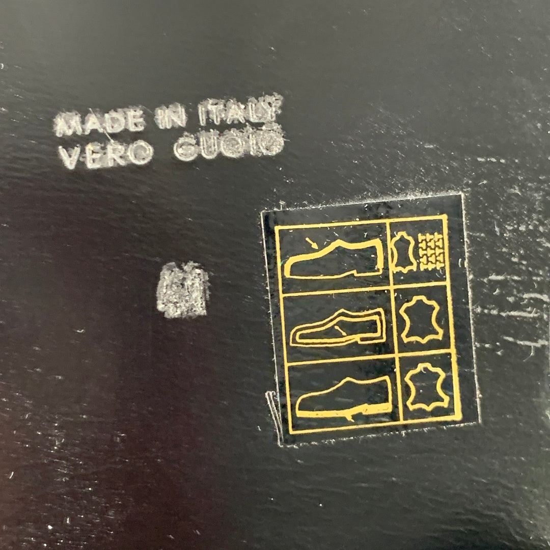 SIMONE ROCHA Size 8 Black Tinsel Embellishment Leather Slip On Loafers