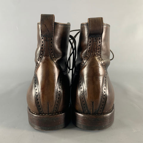 JOHN VARVATOS Size 9.5 Brown Leather Wingtip Boots