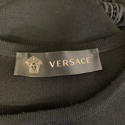 VERSACE Size S Black Lace Midi Dress & Cardigan Set