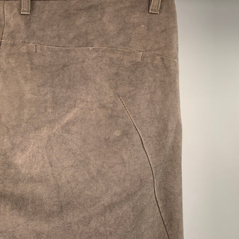 ATTACHMENT Size 34 Brown Cotton Blend Side Tabs Straight Casual Pants