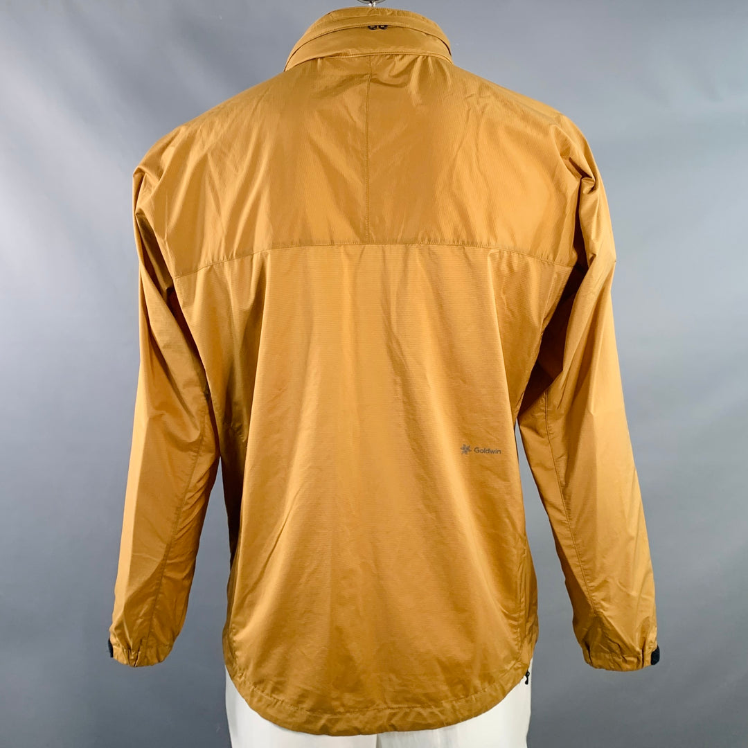 GOLDWIN Size L Brown Nylon Windbreaker Zip Up Jacket