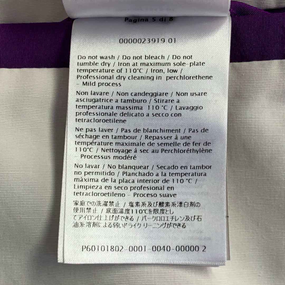VALENTINO Size 4 Purple Silk Peak Lapel Drawstring Jacket Blazer