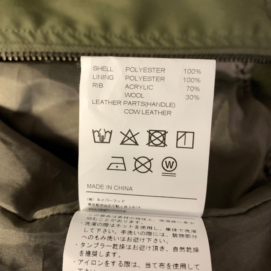 NEIGHBORHOOD Size XL Green Olive MA-1 Polyester Bomber Jacket