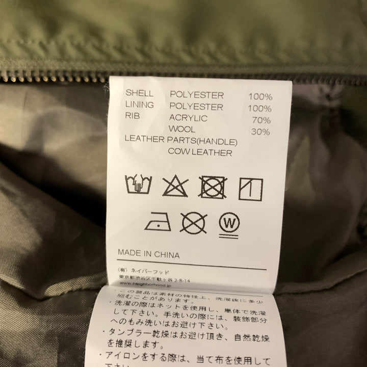 NEIGHBORHOOD Size XL Green Olive MA-1 Polyester Bomber Jacket