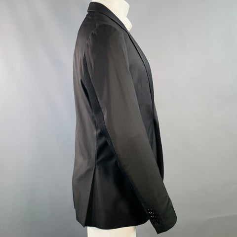 MOSCHINO COUTURE Size 40 Black Wool Blend Single Button Notch Lapel Sport Coat