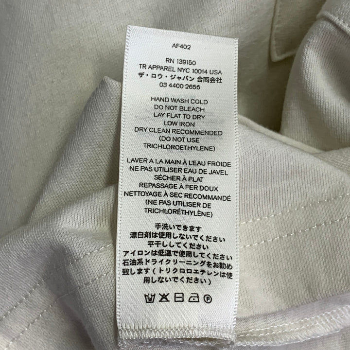 THE ROW Size L Beige Cotton Oversized One Pocket Scoop Neck Pullover